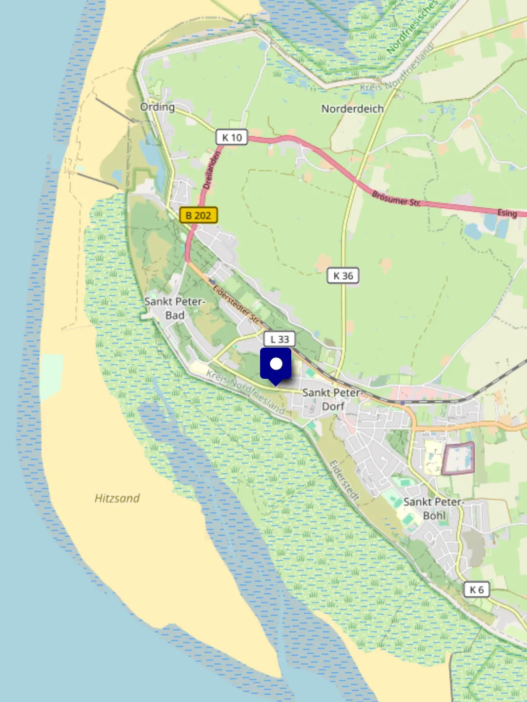 Lage der Ferienwohnung zwischen Dorf und Bad